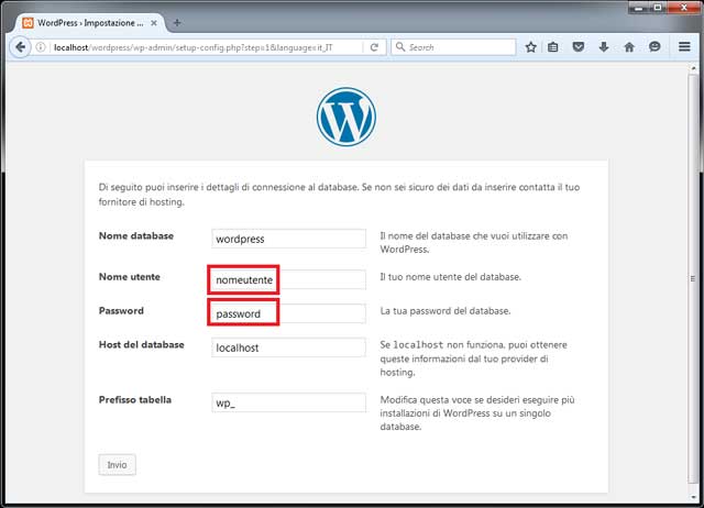 Installazione WordPress 2