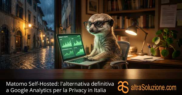 Un simpatico suricato con gli occhiali che analizza le statistiche web su un laptop di notte