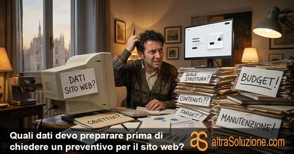 Imprenditore sopraffatto da pratiche confuse per dati sito web
